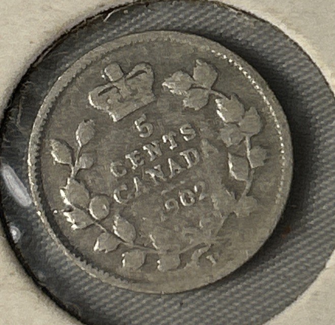 1902 Canada 5 Cents Lot#T4853 Silver! Nice!