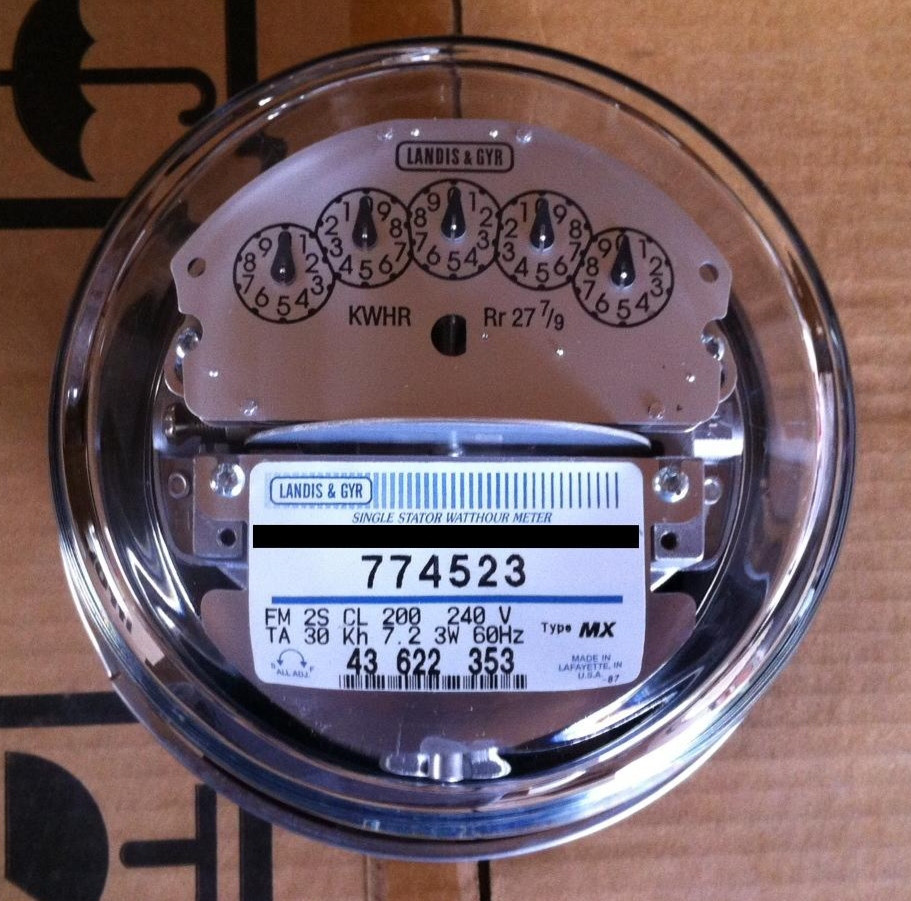 LANDIS & GYR, L&G, WATTHOUR METER (KWH) MX, 240V, FM2S, 200A, 4 LUGS, ZERO RESET