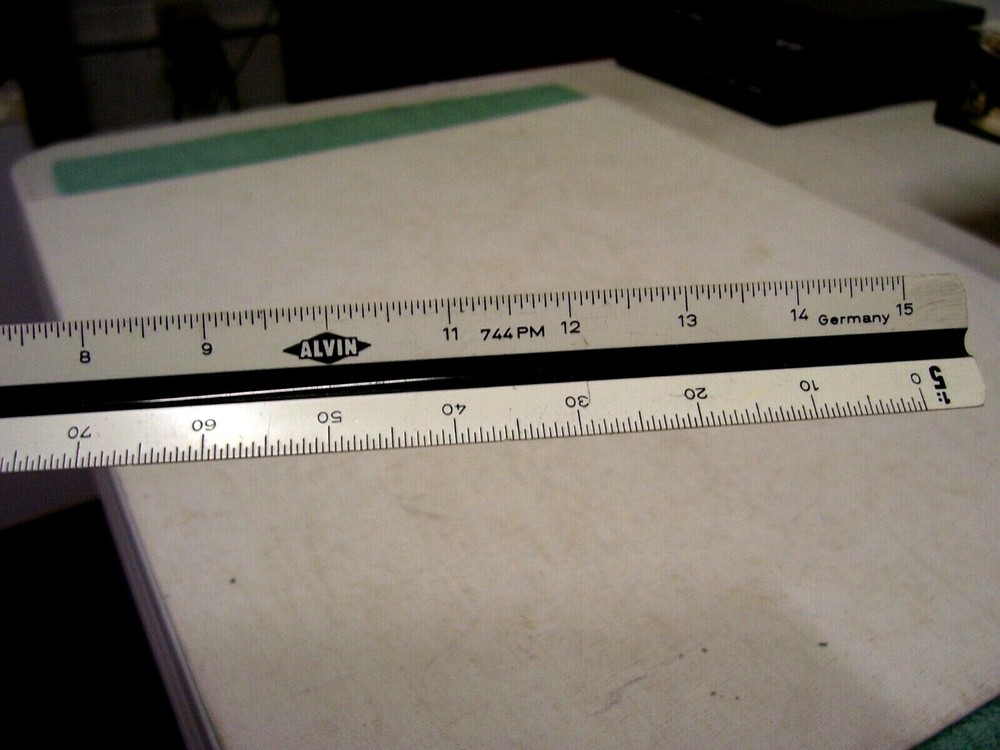 Vintage Alvin Triangular Drafting Graphic Ruler, Germany, 744PM