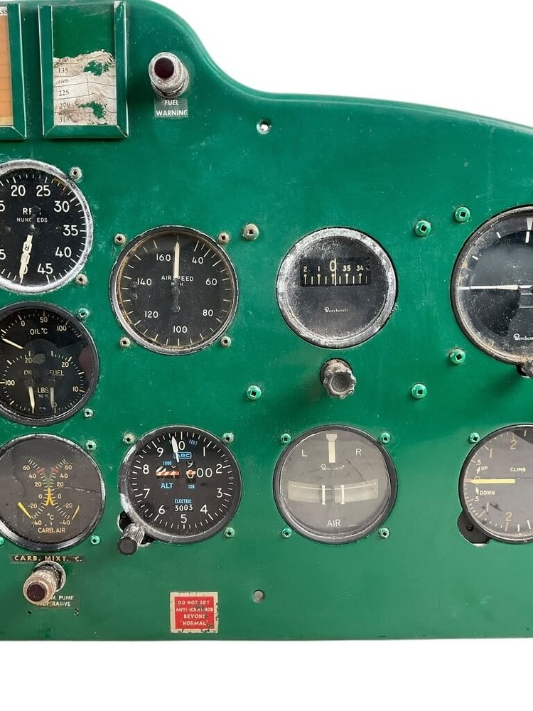 WW2 Canadian RCAF Beach 18 Instrument Panel Complete Original