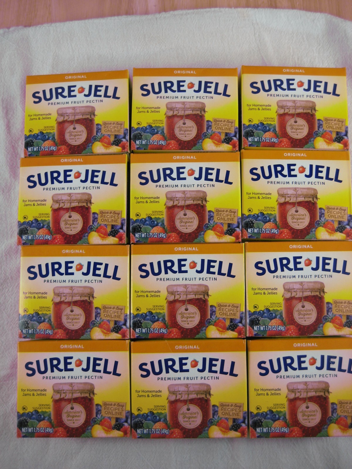 Sure Jell ORIGINAL Premium Fruit Pectin 1.75 oz Per Box Lot of 24 Exp 2028
