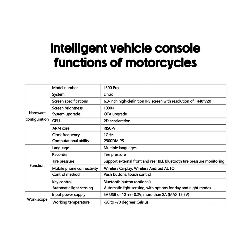 Motorcycle GPS Navigation Wireless Portable Carplay/Android Waterproof