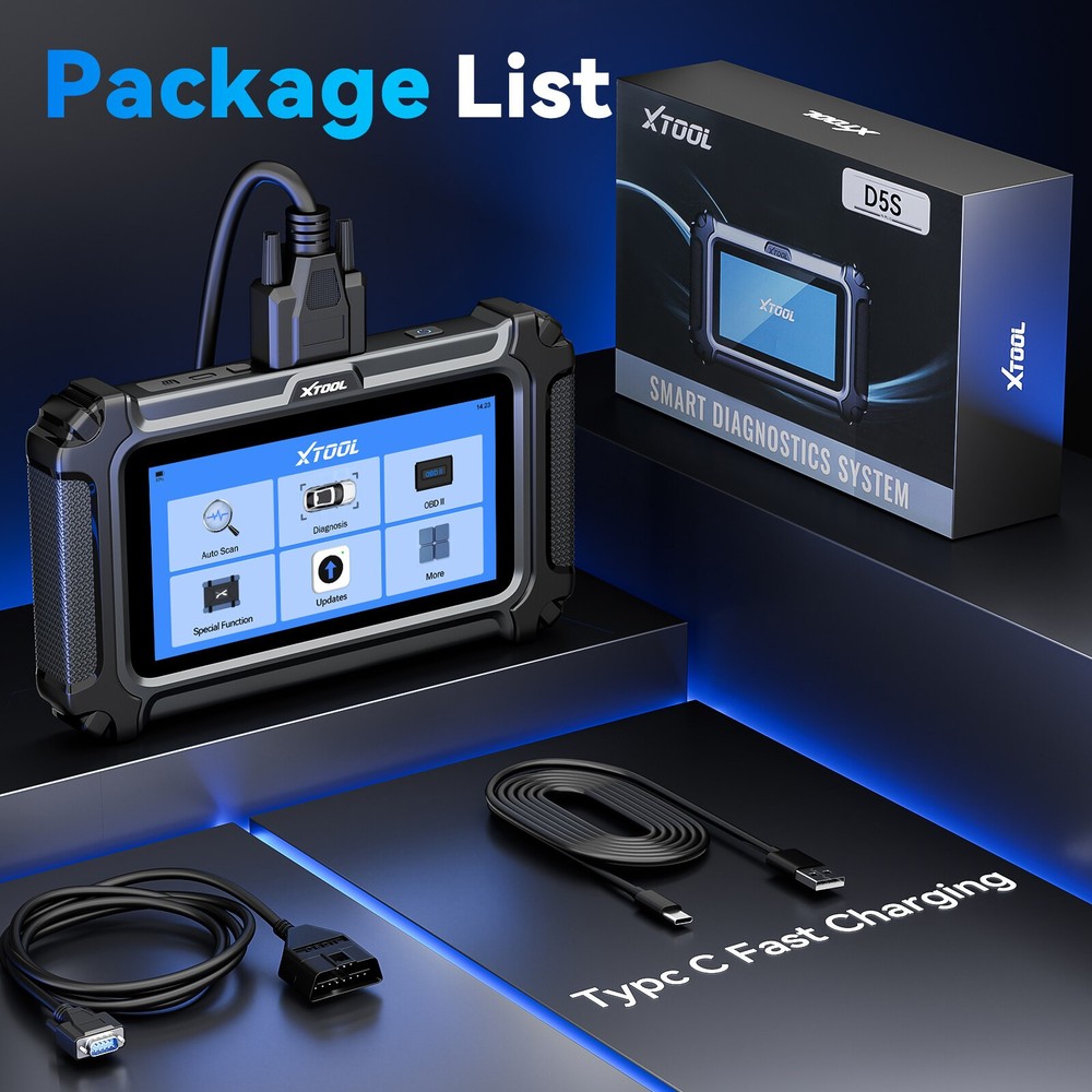 2026 XTOOL D5S OBD2 Scanner Engine ABS SRS Transmission Diagnostic 16+ Resets