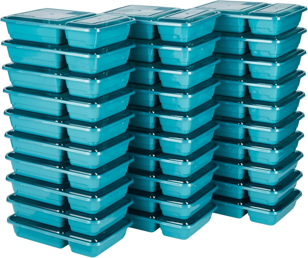 Food Storage Containers for Meal Prep Rectangle Two Compartments & Made without