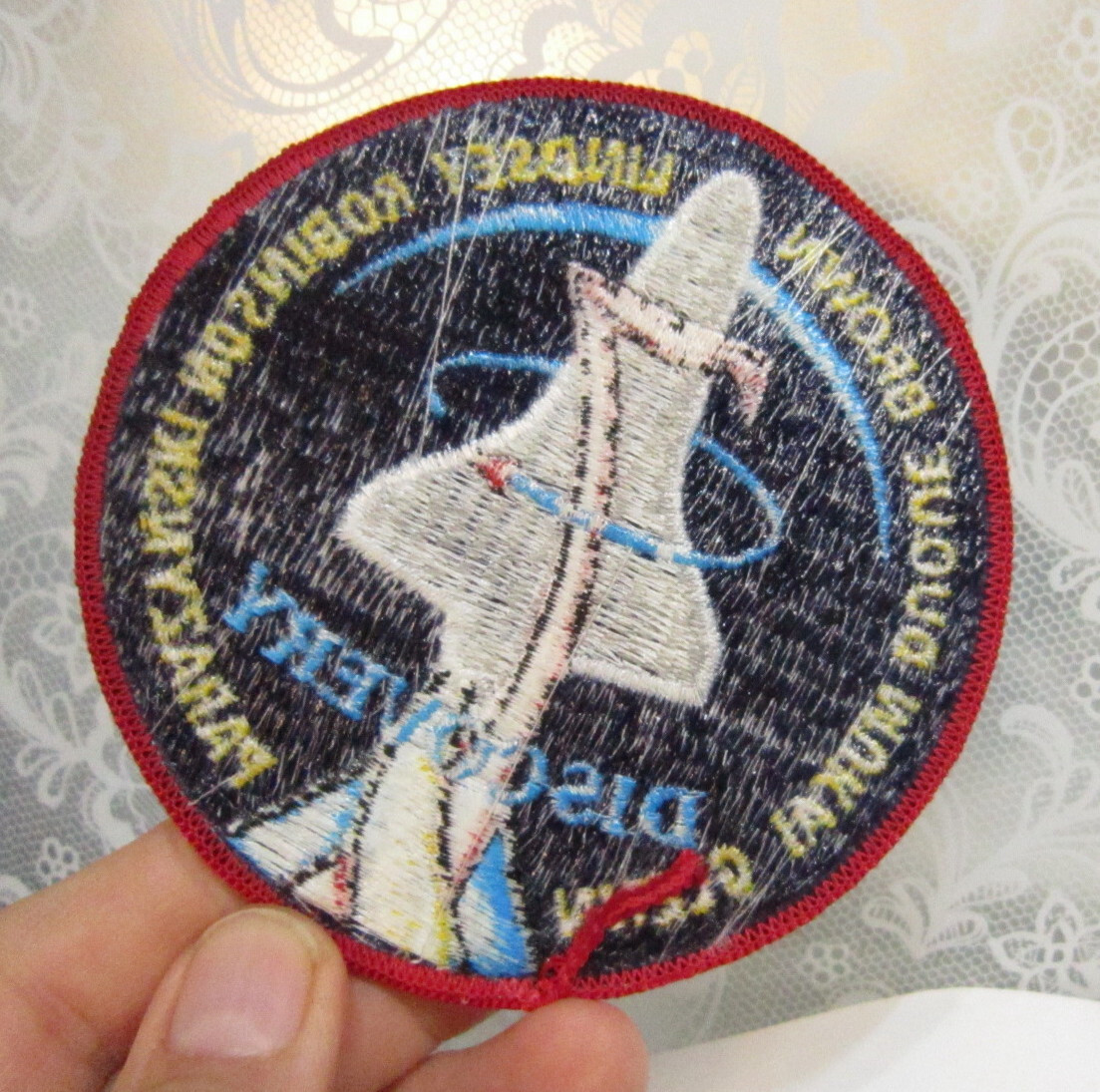 DISCOVERY 7 NASA PATCH John Glenn Mukai Duque Brown Lindsey Robinson Parazynski+