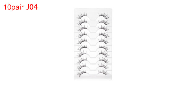Dense False Eyelashes for Makeup Black J04 10 Pair