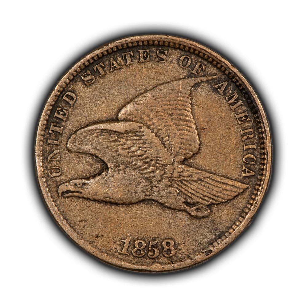 1858 1c Flying Eagle Small Cent - Small Letters - VF+ - SKU-T4509