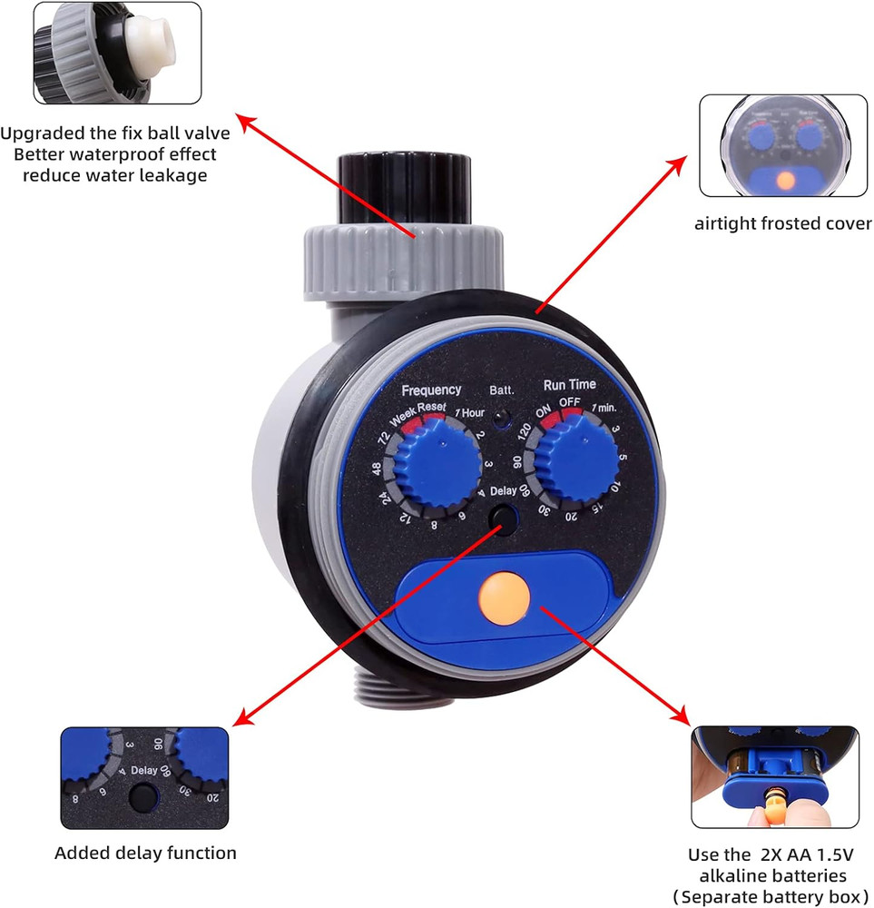 Sprinkler Water Timer Programmable Garden Zero Pressure Waterproof Irrigation Co