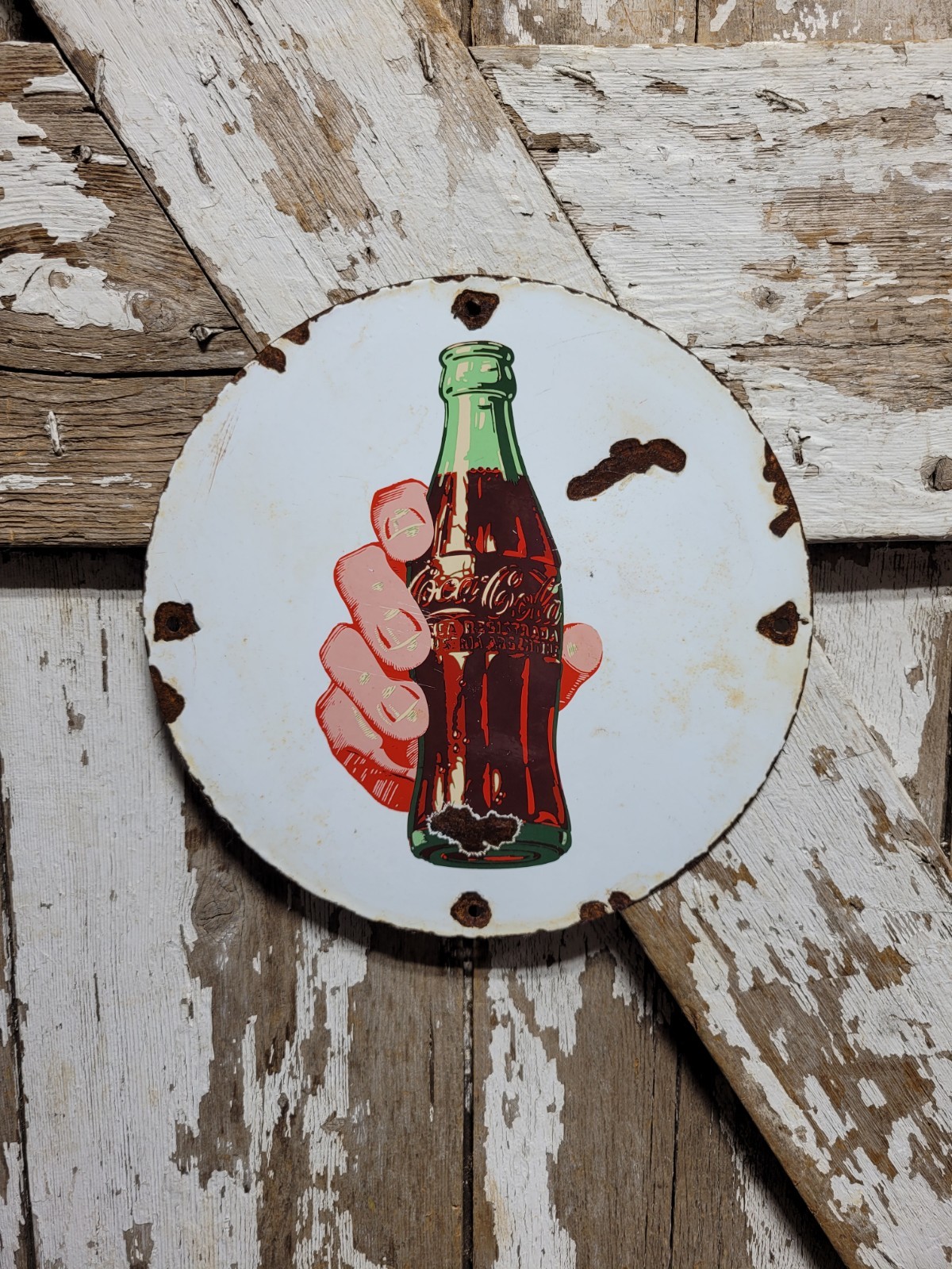 VINTAGE COKE PORCELAIN SIGN COCA COLA CARBONATED SODA BEVERAGE RESTAURANT DRINK