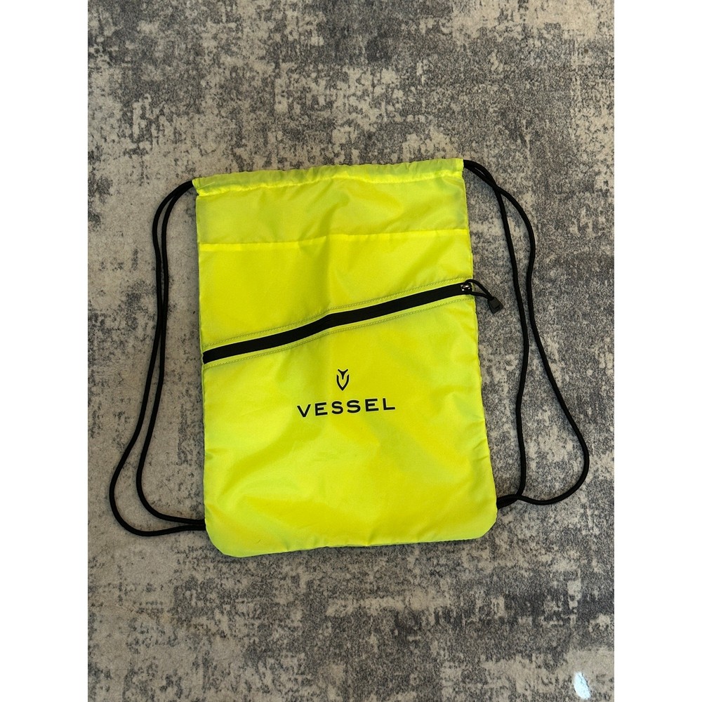 Vessel Bag Drawstring Backpack Lime Green w/ Black Rope Straps