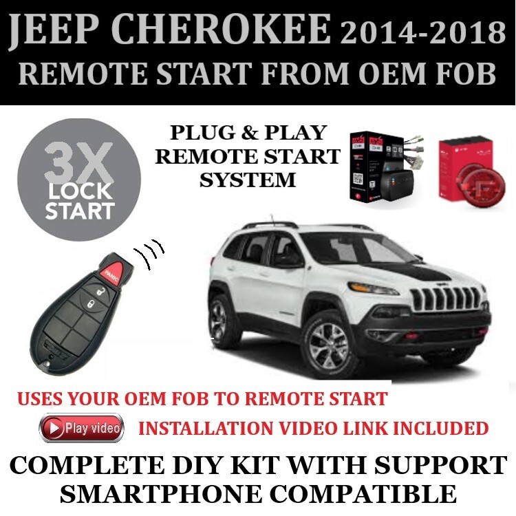 Remote Start Kit JEEP CHEROKEE 2016 Plug and Play 3X Lock