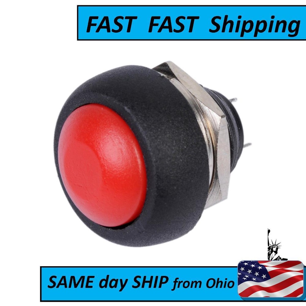 2 PACK /// mini momentary switch RED - 12mm