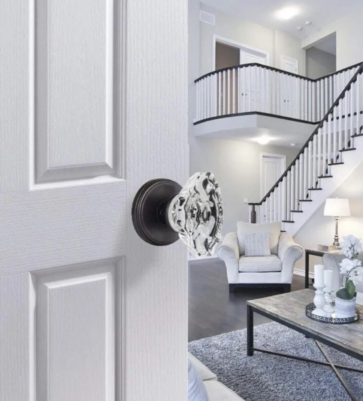 KLCTK Passage Class Knobs Interior ,Oal Crystal Door Knobs For Hall ,Closet..