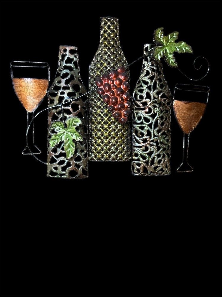 Beautiful Wall Art Wine Bottles & Wine Glasses