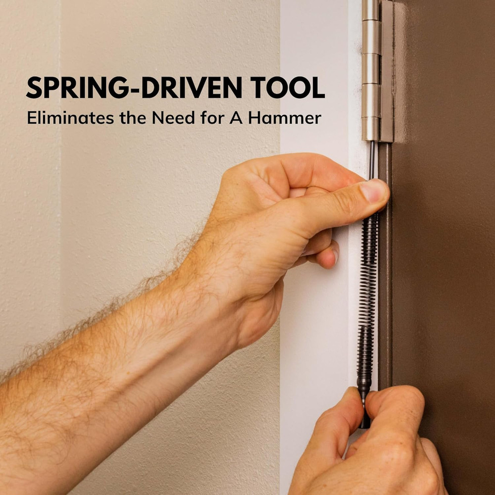 Door Hinge Pin Removal Tool – Spring-Driven Hinge Pin Punch & Steel-Faced Ham...