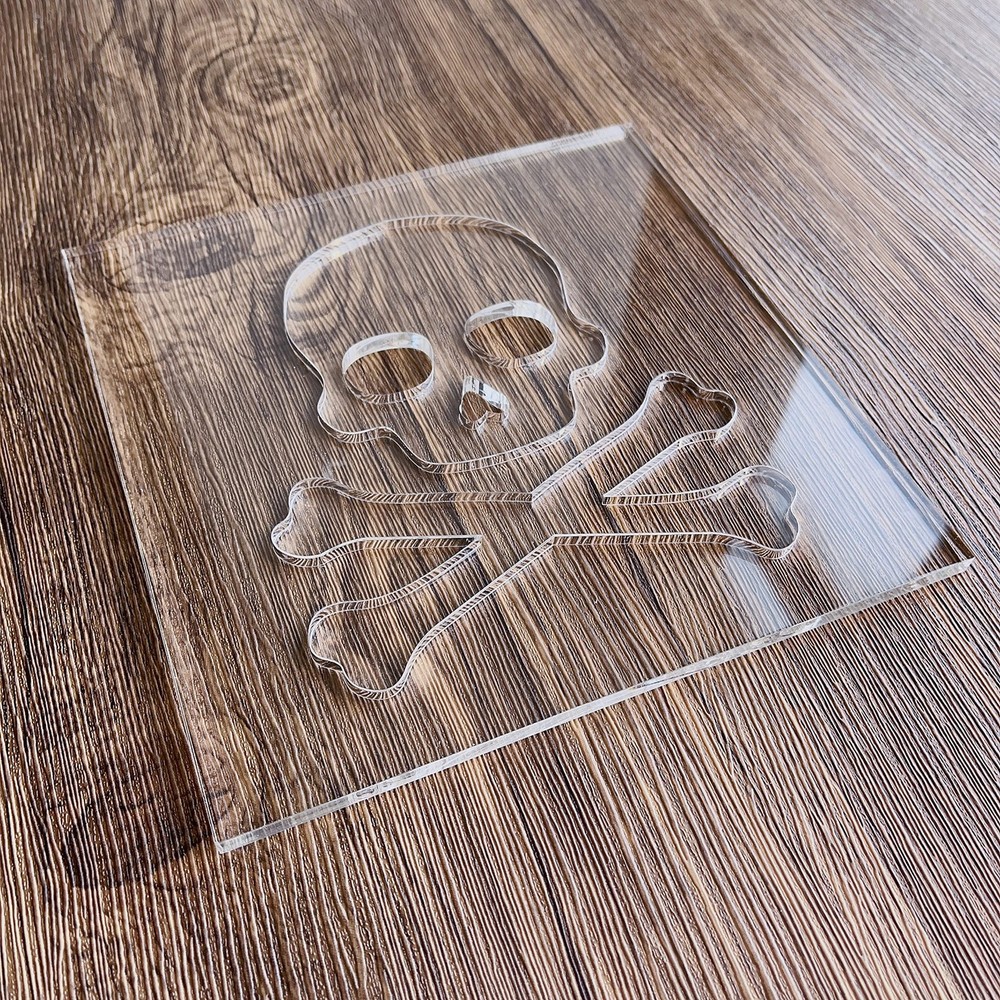 Skull Router Template Clear Acrylic Woodworking Guide Pattern 1 PCS