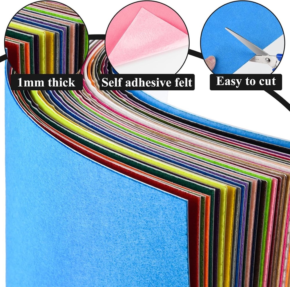 10PCS White Self Adhesive Felt Fabric Sheets Sticky for