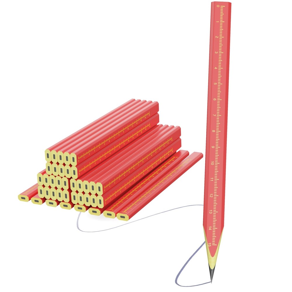 Professional Carpenter Pencils - 29 PCS Construction Pencils Hexagonal Design
