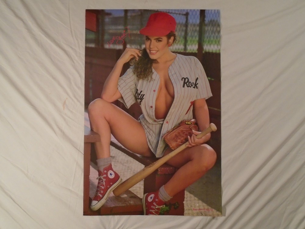 Sandi Poster Sexy Baseball Girl Large Breasts Nice Legs Pinup