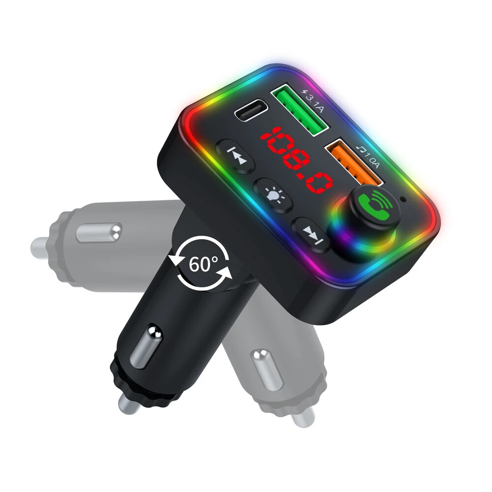 Car Wireless Bluetooth 5.0 FM Transmitter MP3 Player USB3.1A Car Charger U Disk