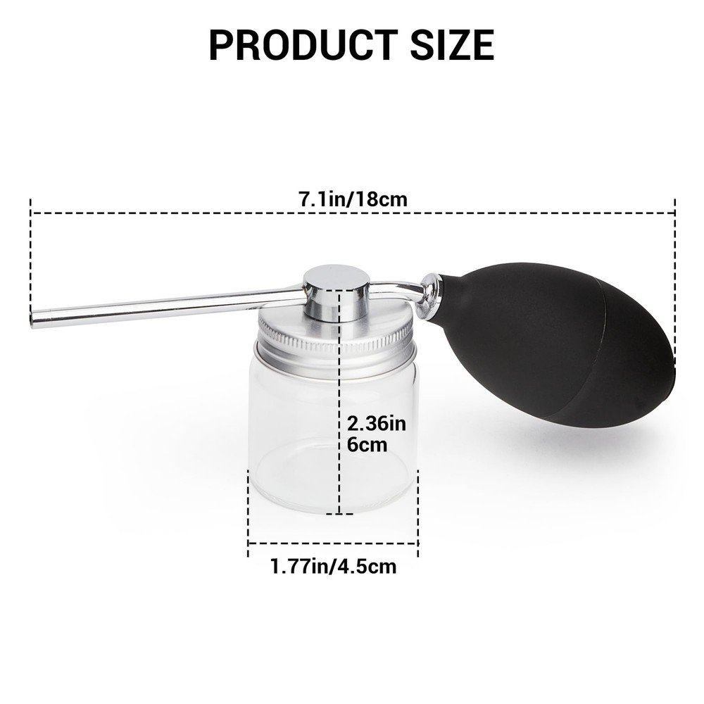Diatomaceous Earth Powder Duster, Garden Duster Applicator, Puffer Silver