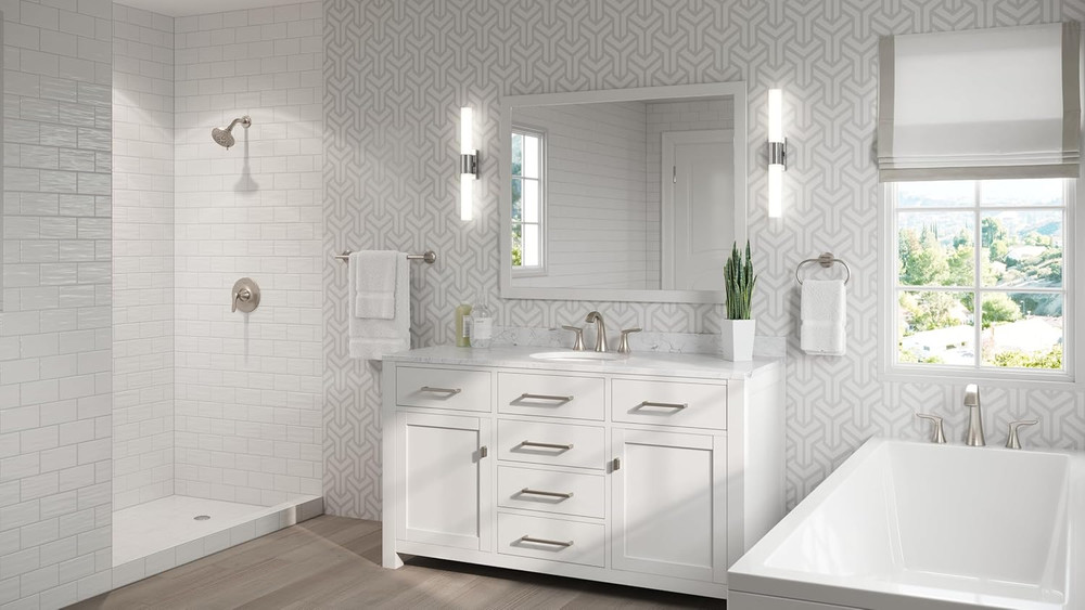 Weller Single Handle Shower Trim Kit with Multi-Function Shower Head, 5 Spray Mo