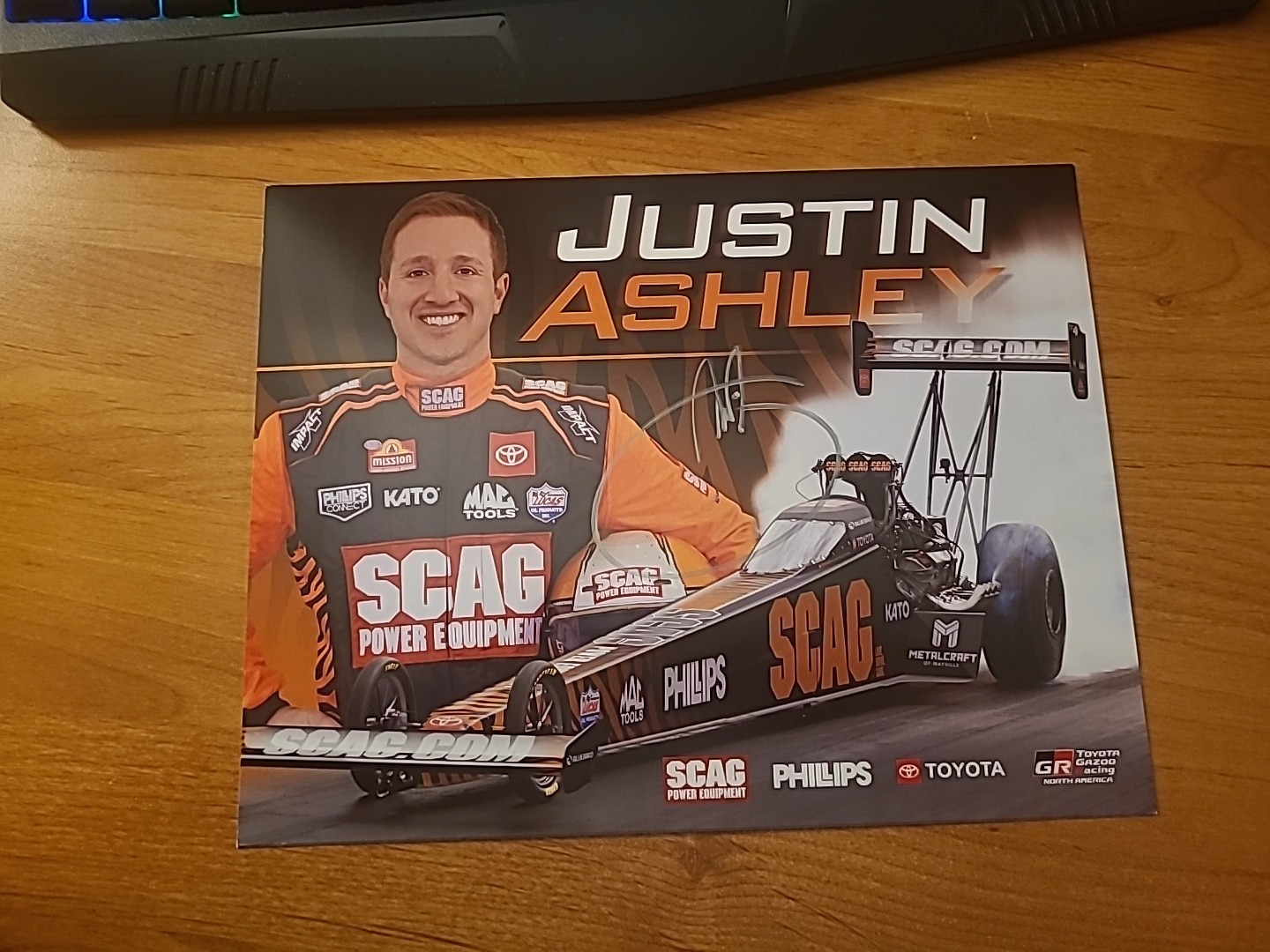 2024 Justin Ashley NHRA Hero Card Autographed Signed