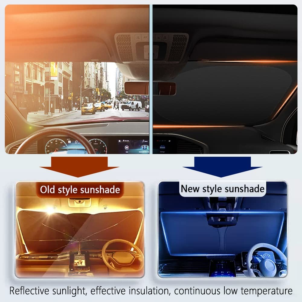 300T Thickened Sunshade for Car Windshield,Windshield Sun Shade for Blocking 99%