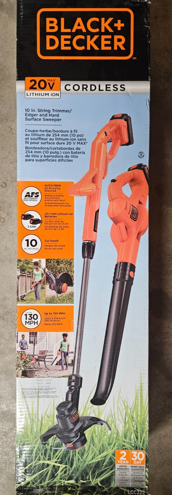BLACK+DECKER LCC222 20V MAX String Trimmer/Edger - (Kit with Cordless Sweeper...