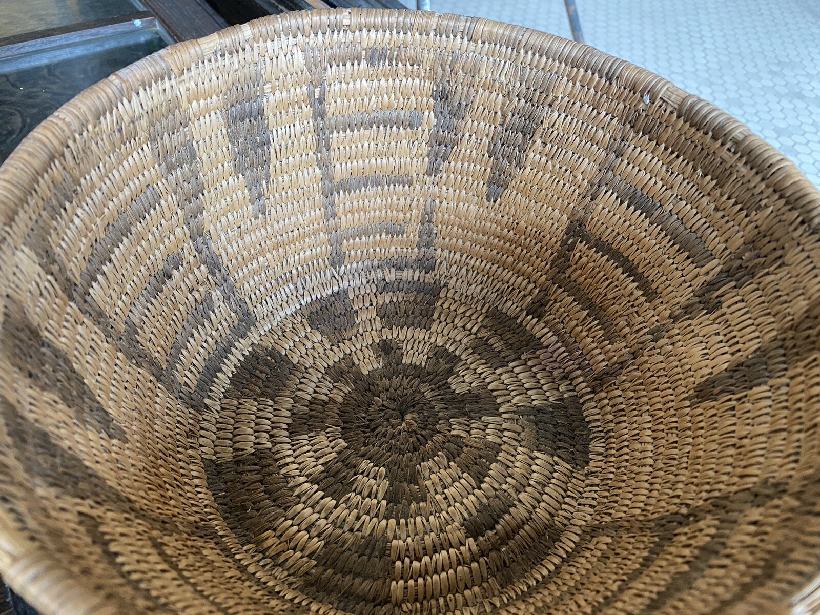 Vintage antique Native American Pima Akimel Oʼodham Basket nice design 9.5x5