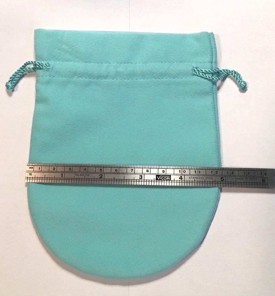 NEW! AUTHENTIC TIFFANY SUEDE FABRIC MEDIUM GIFT BAG POUCH DRAWSTRING 6" X 5"