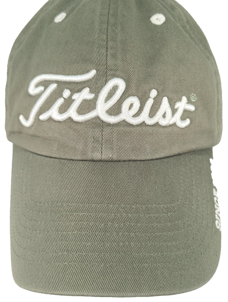 Titleist Hat Golf Strapback Cap Olive Green Relaxed-Fit Adjustable