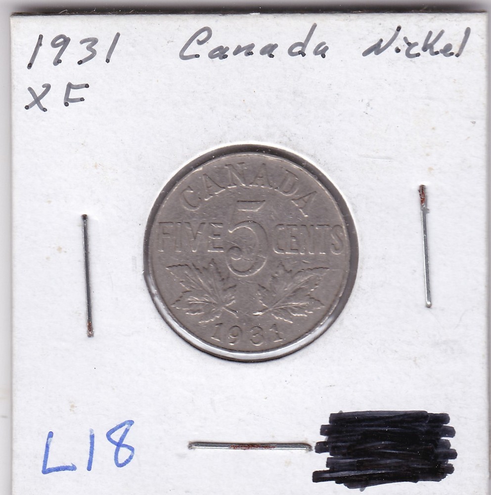 1931 Canada 5 Cents L18