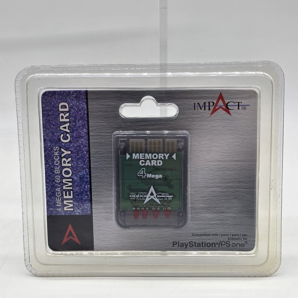 4 Mega Memory Card For PlayStation Digital Display Third Party Impact NIP Gray