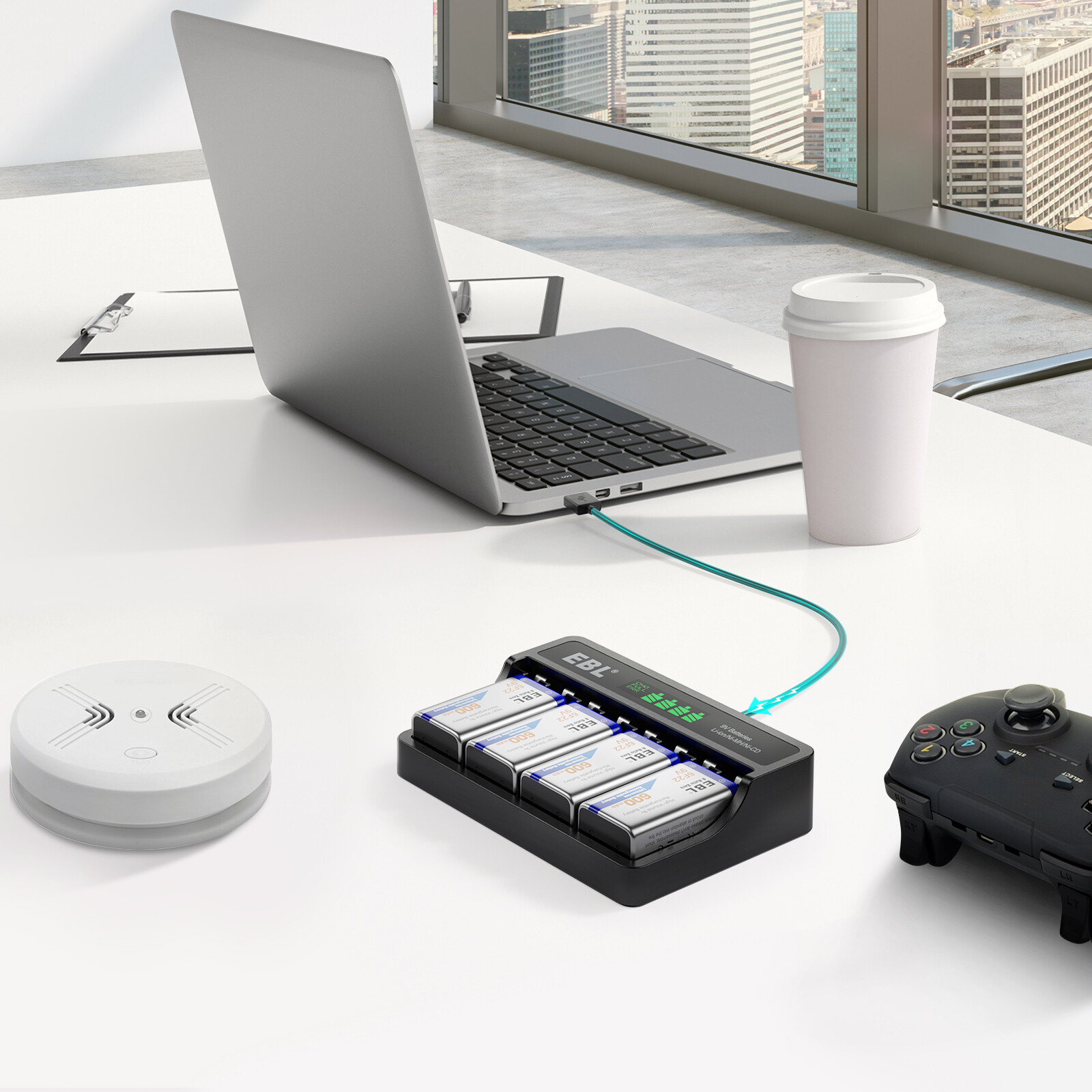 EBL 9 volt Lithium Li-Ion Rechargeable Battery / 9V Ni-MH battery / Charger Lot