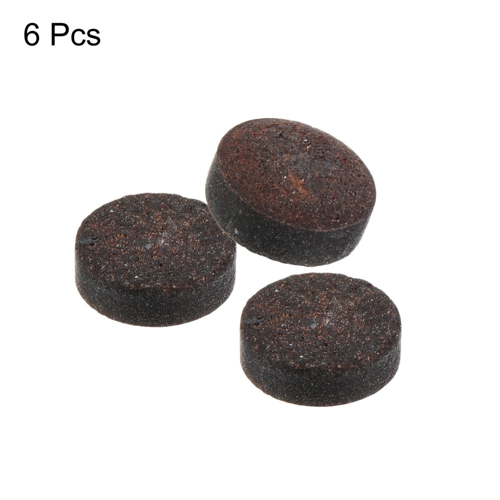 6Pcs 10mm Billiard Pool Cue Tips Snooker Pool Stick Replacement Tips, Brown
