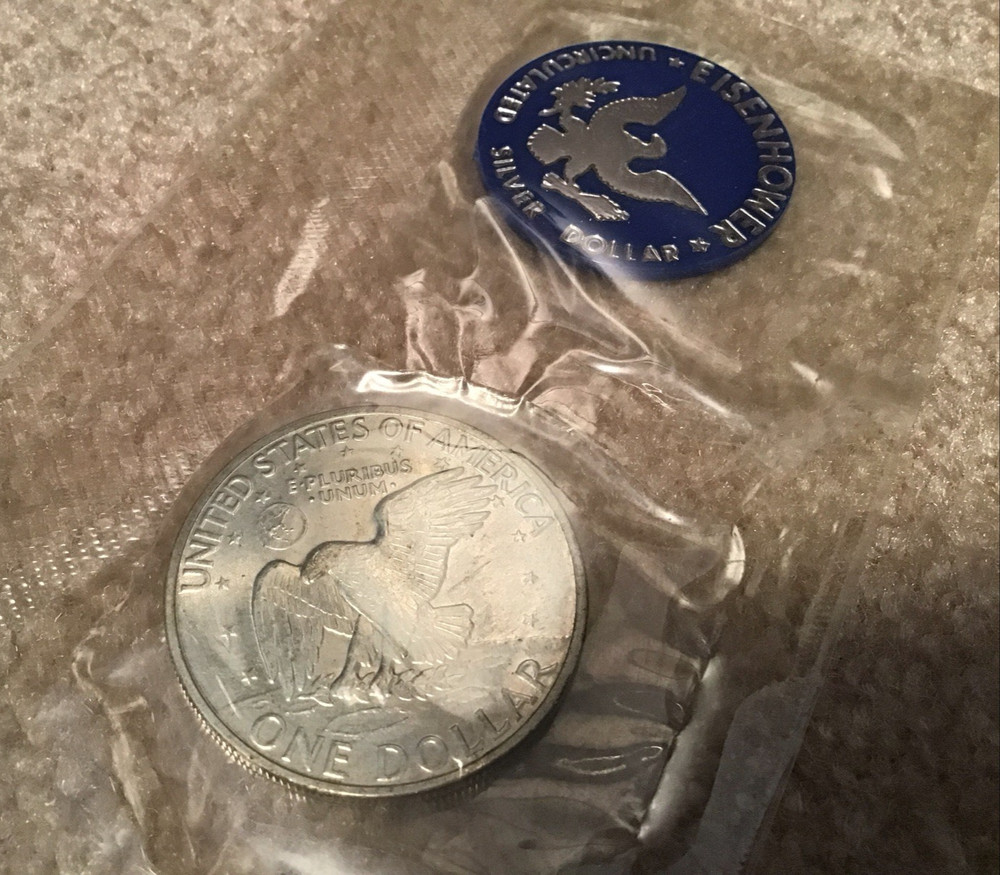 1971-S Eisenhower Silver Dollar 40% Uncirculated OGP Blue Envelope~US Mint