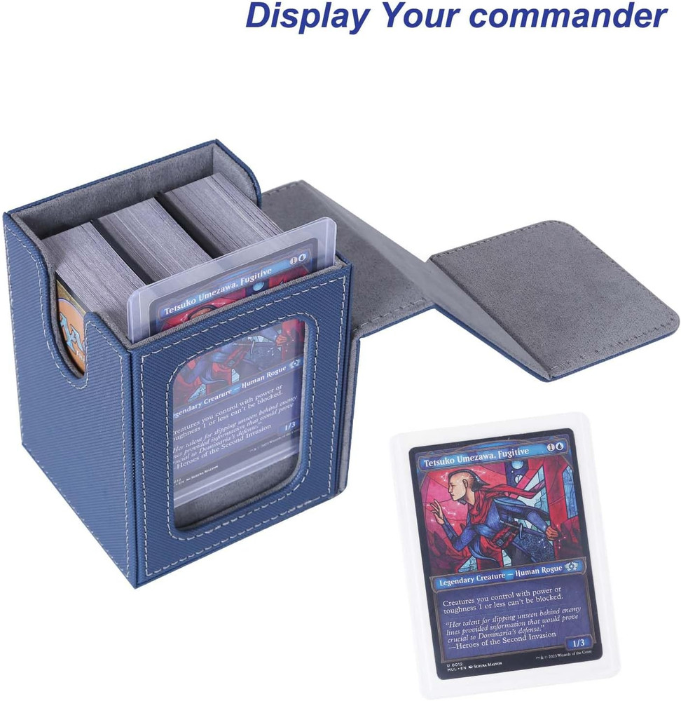 MTG Deck Box for Commander Display,Card Deck Box Fits 100 Double Sleeved Cards,