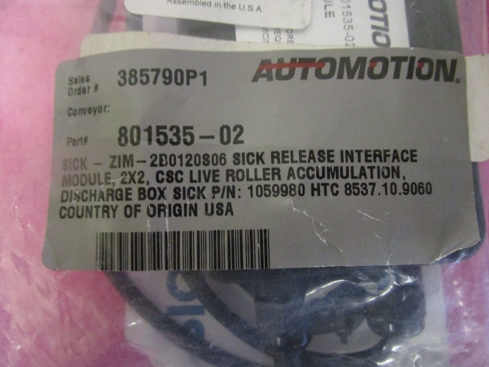 AUTOMOTION SICK 801535-02 1059980 ZIM-2B0120S06 Function Release Module