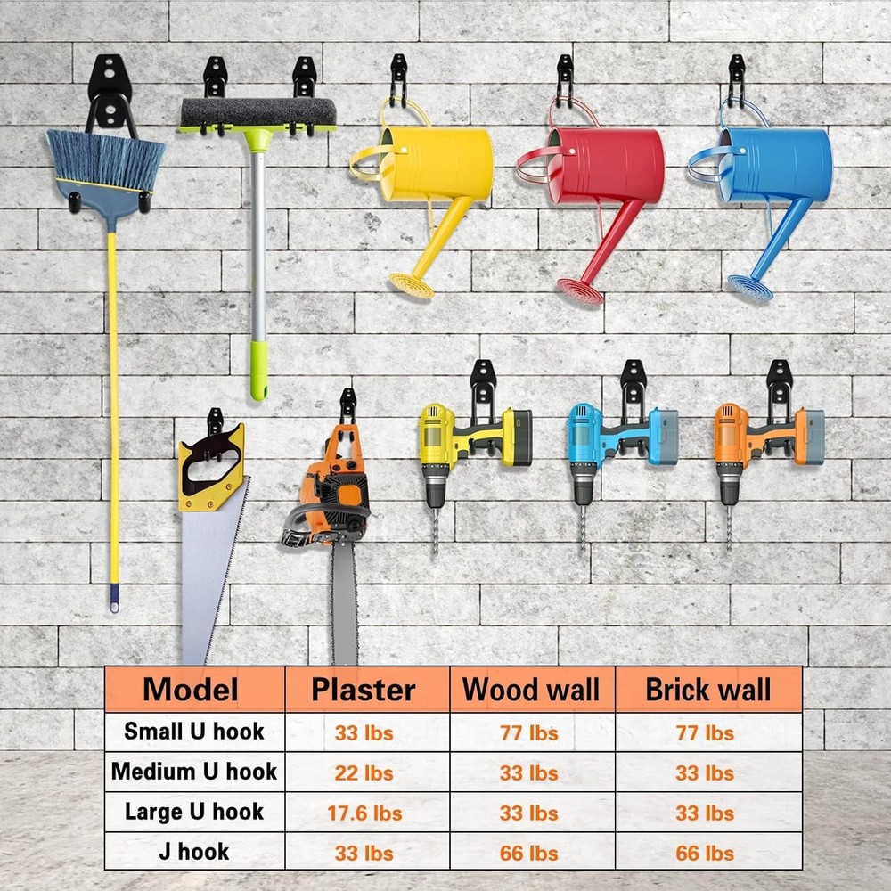 12 Pack Heavy Duty Garage Hooks with Anti-Slip - Ultimate Storage Solution