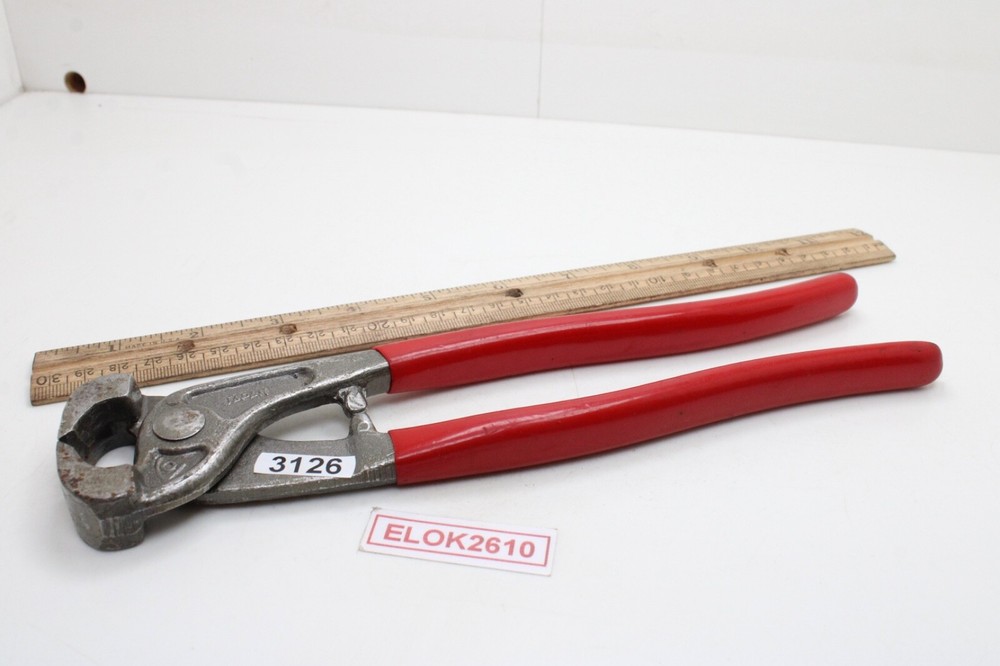 Unbranded 10" RED Rubber Handle  Forge Nipper Tool