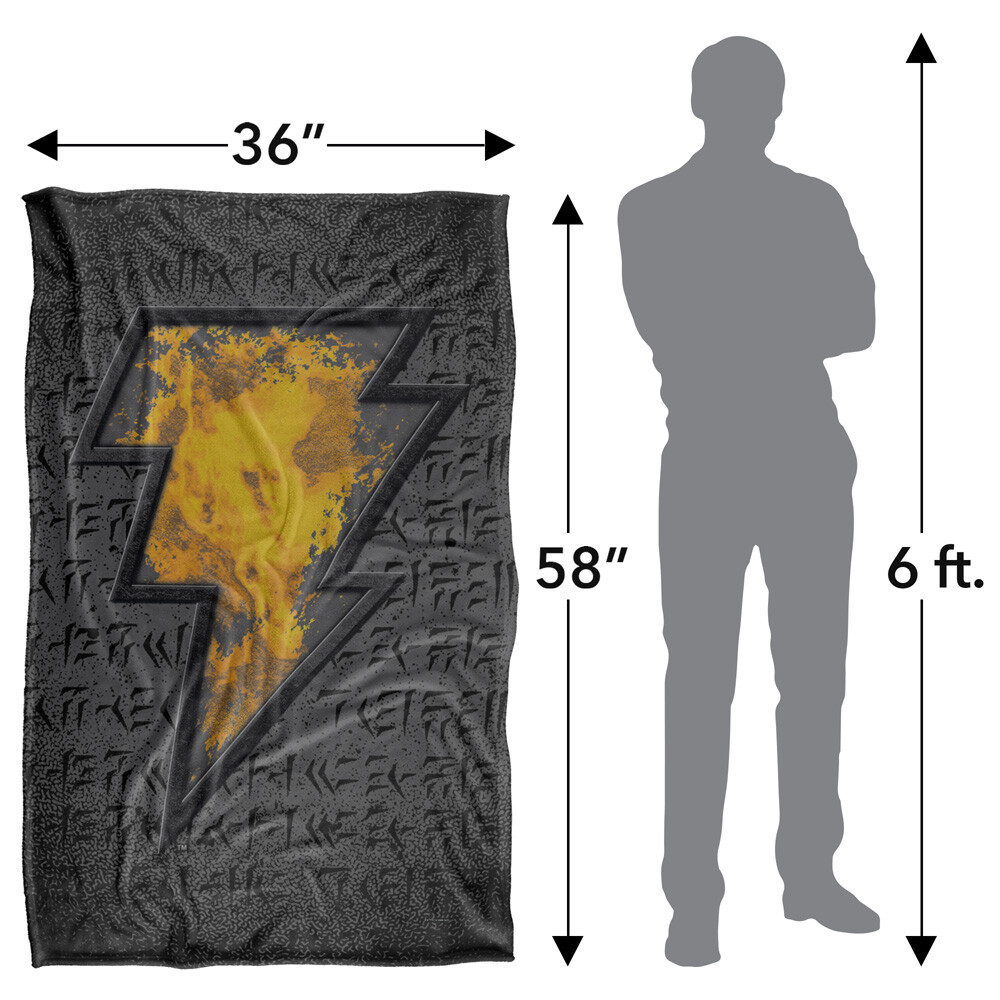 Black Adam Beveled Bolt Silky Touch Super Soft Throw Blanket