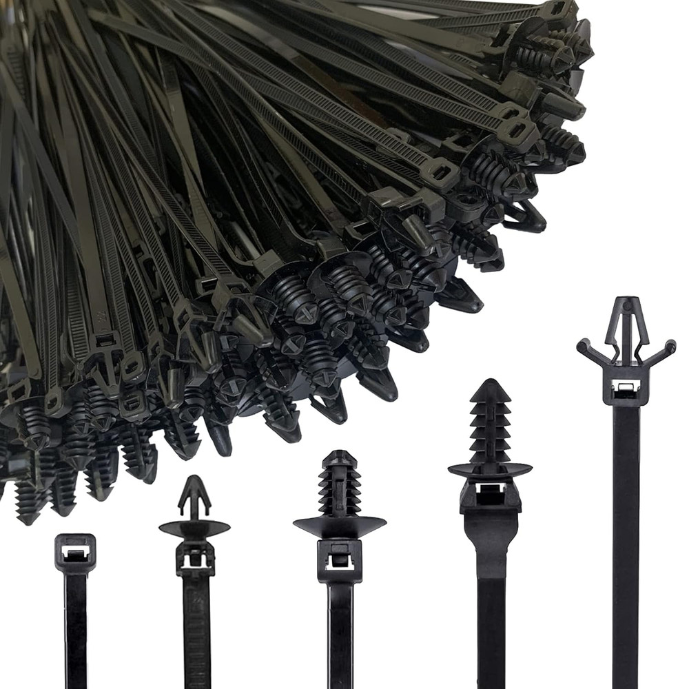 160Pcs Universal Nylon Push Mount Cable Zip Tie,Nylon Self Locking Cable Strap⭐⭐
