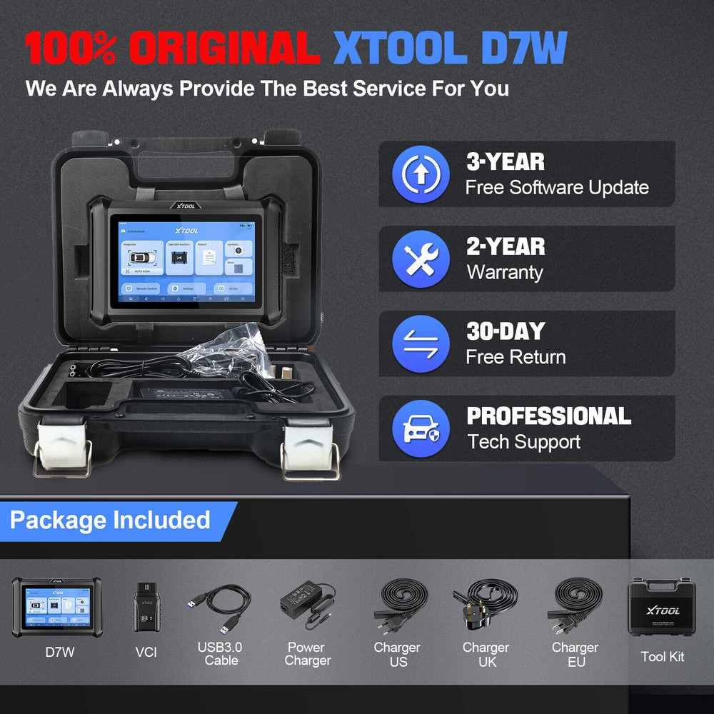 USED XTOOL D7W OBD2 Scanner E.CU Coding Bidirectional Diagnostic Tool DOIP/CANFD