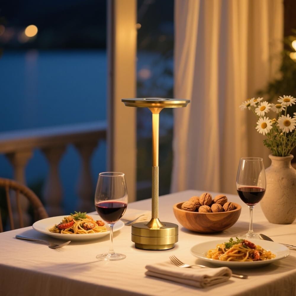 Cordless Table Lamp Dimmable 3-Color Dest Lamp Rechargeable LED Night Light