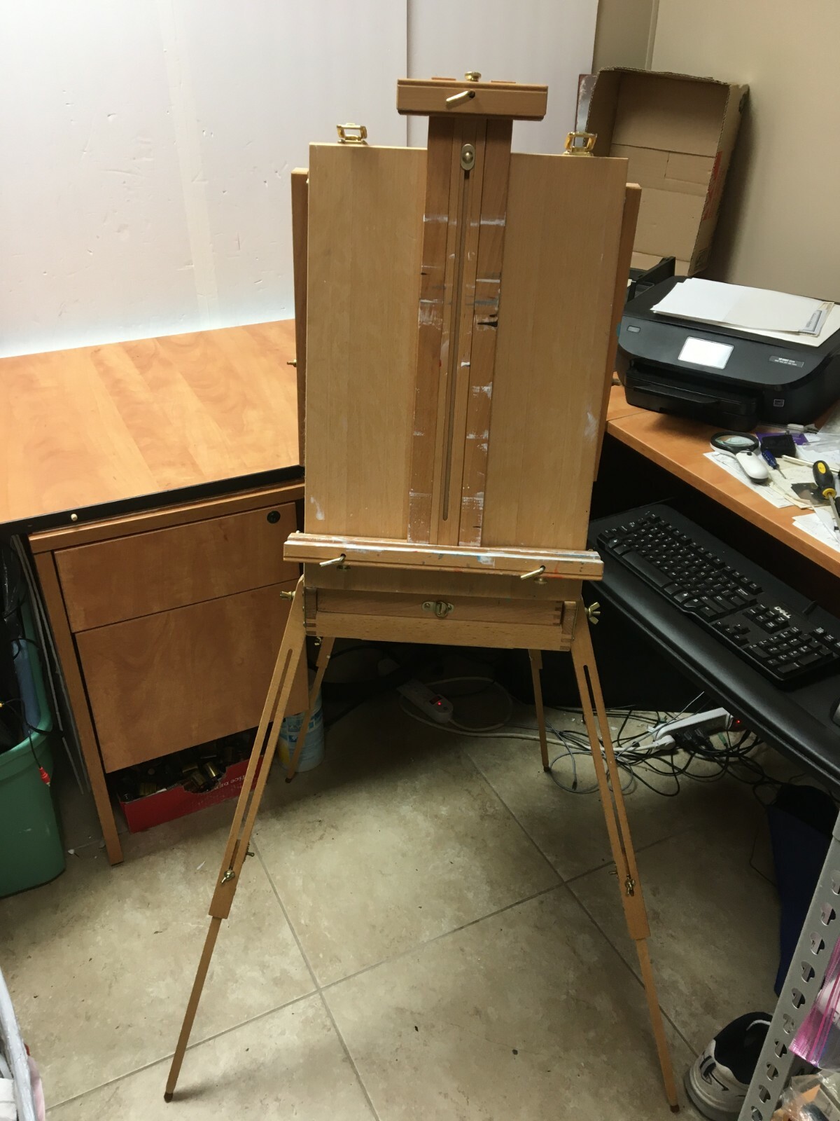 Traveling Art Easel Wood Sketch Box Fully Adjustable