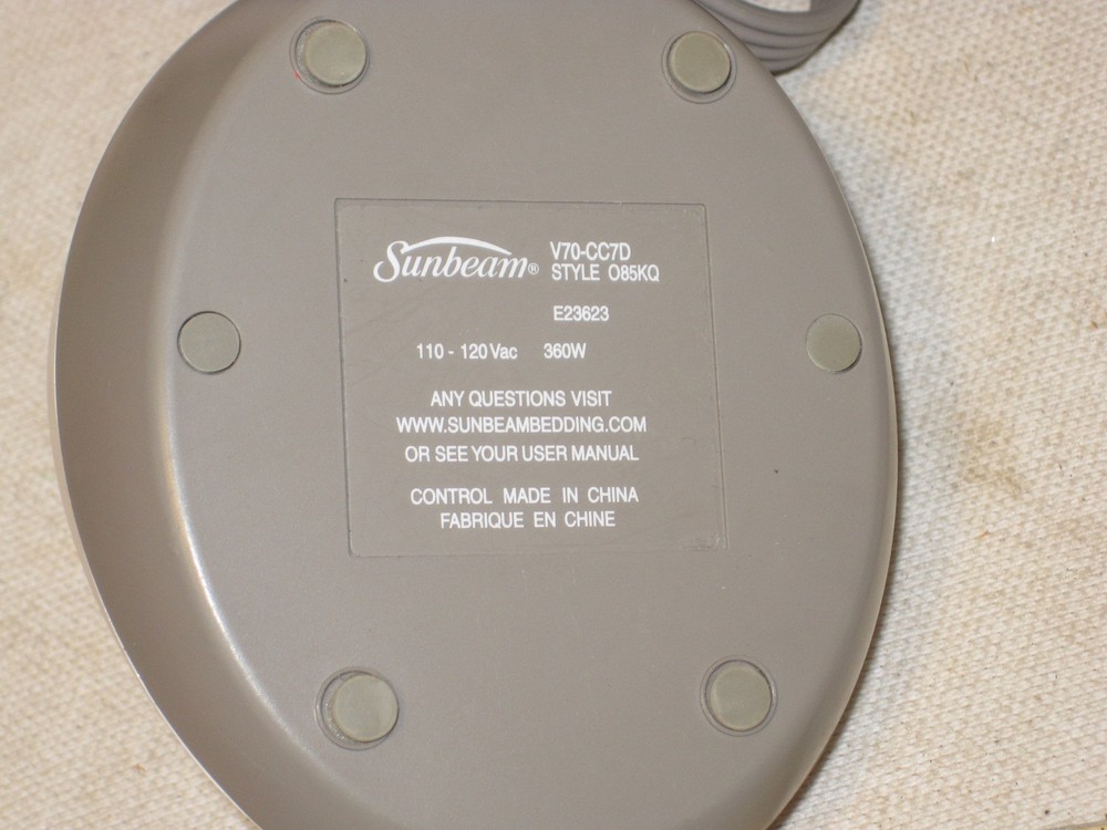 Sunbeam V70-CC7D control E23623 electric blanket dual controller time O85KQ