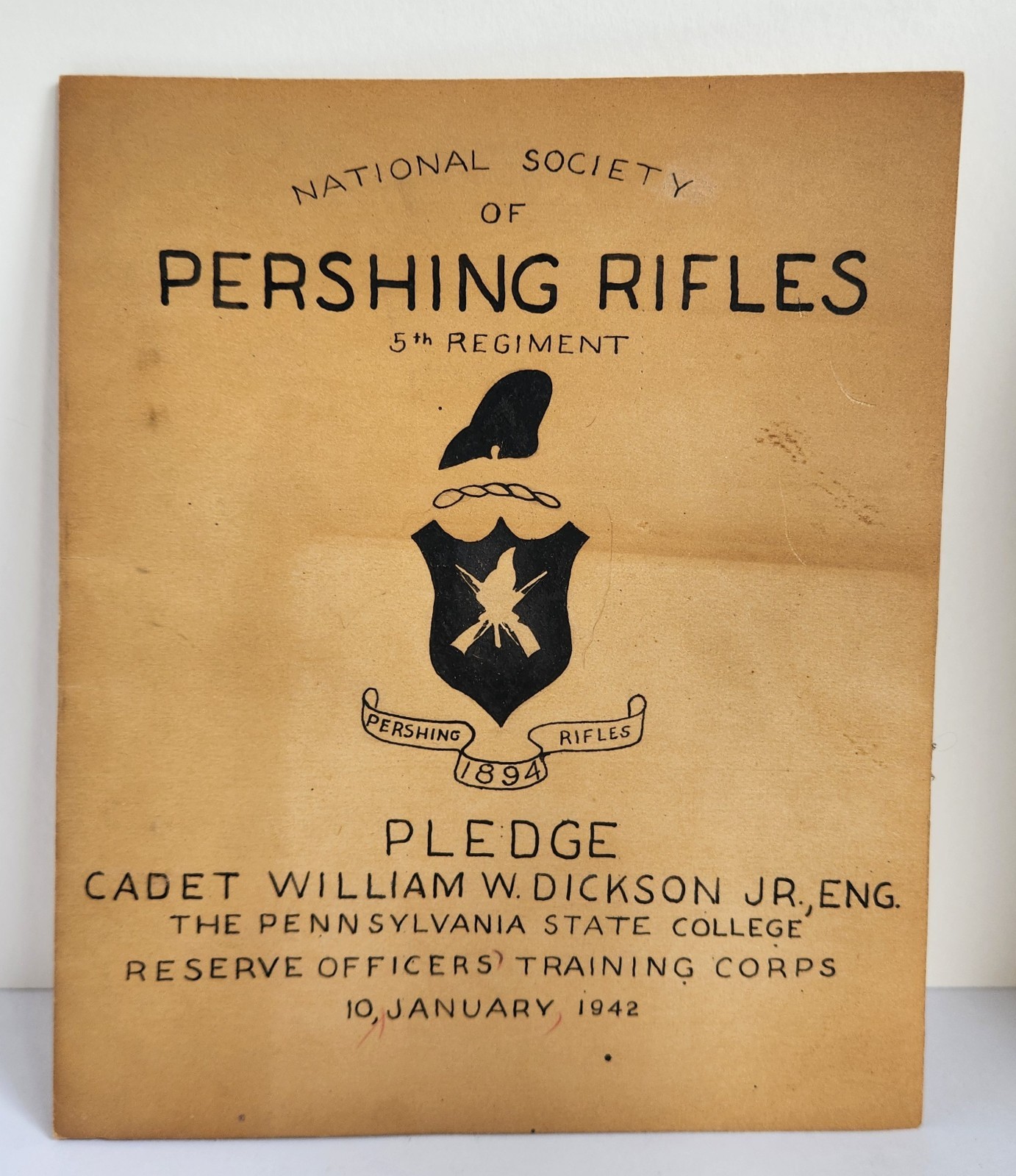WWII 1942 US Military Cadets National Society PERSHING RIFLES 5TH Regiment PA