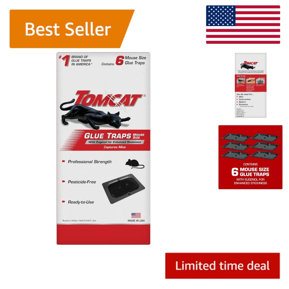 Compact & Effective Glue Traps with Eugenol - Ideal for Home Use (6 Pack)