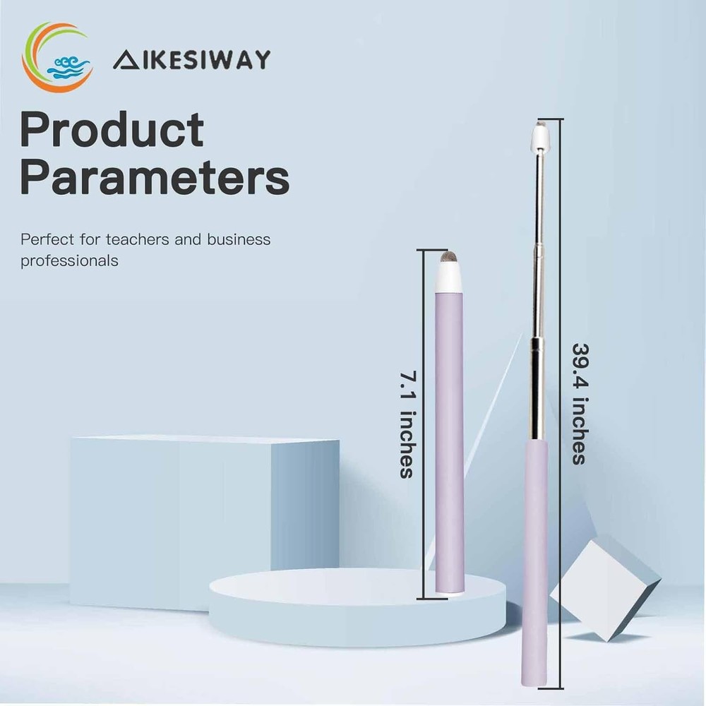 Universal Telescopic Stylus Pen for Touch Screens,Retractable Pointer Purple